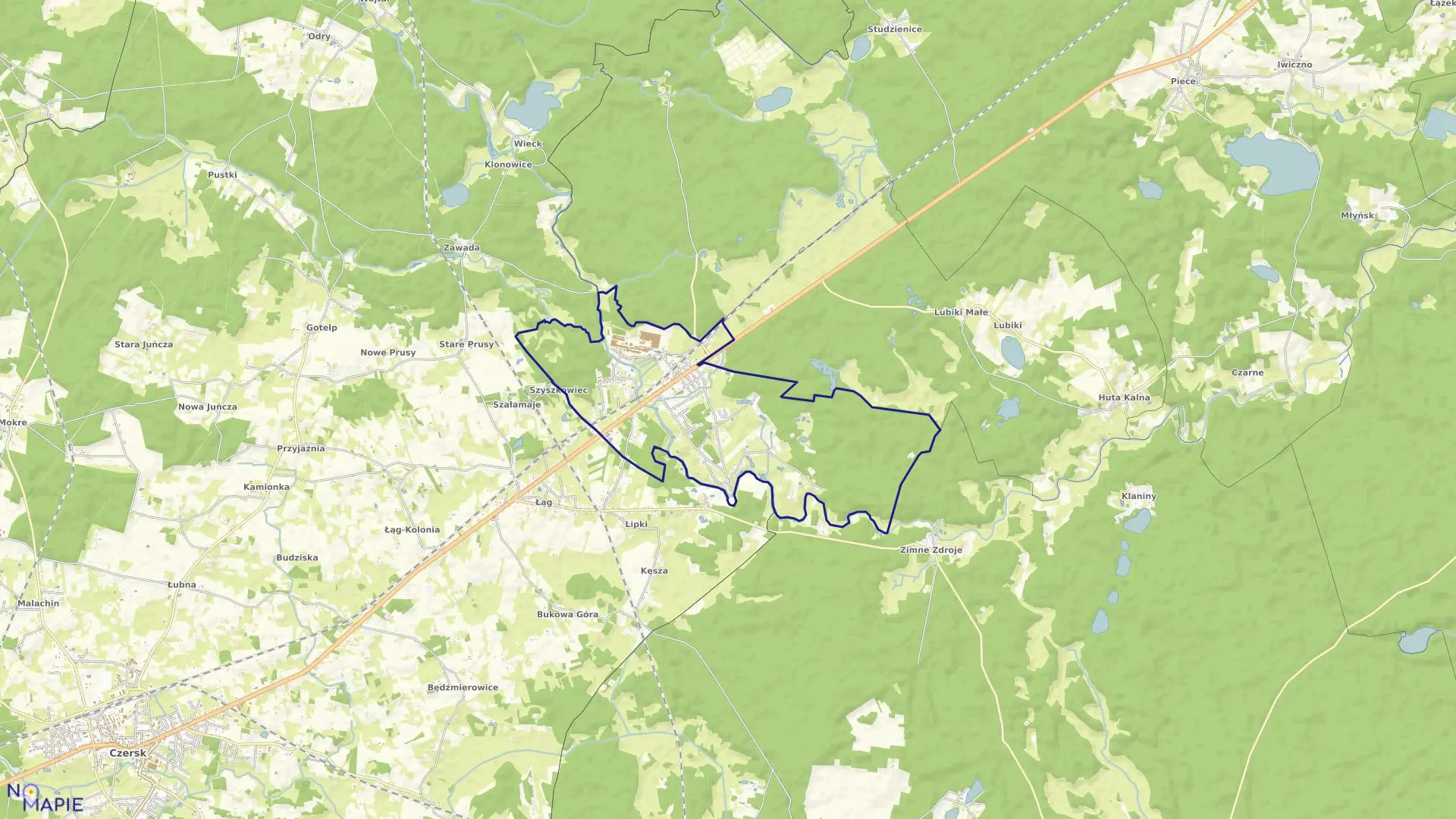 Mapa obrębu Czarna Woda w gminie Czarna Woda